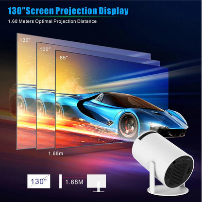 【Dealsforyou】 Portable Projector, 2.4/5G Wifi Smart Projector, 360° 4K HD LED , BT 5.2, 200 Inch Screen,Built-In Speaker, Home Video Projector,For Valentine’S Day Gift