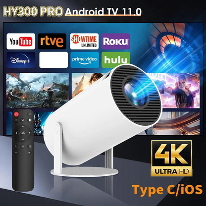 【Dealsforyou】 Portable Projector, 2.4/5G Wifi Smart Projector, 360° 4K HD LED , BT 5.2, 200 Inch Screen,Built-In Speaker, Home Video Projector,For Valentine’S Day Gift