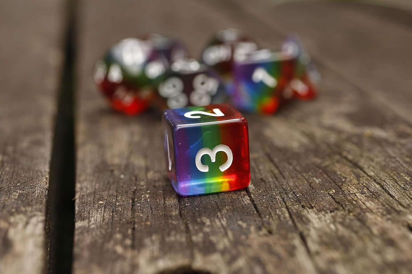 Premium Polyhedral RPG Rainbow Dice Set for Dungeons and Dragons, Magic: The Gathering, Pathfinder, and Tabletop Games with Storage Pouch