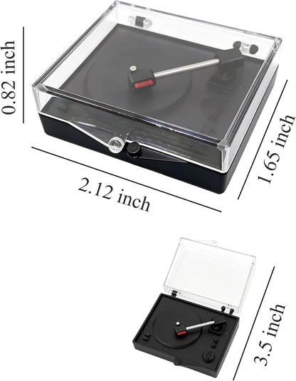 1:12 Scale Mini Record Player with 4 Pcs Miniature Records Set, Realistic Vinyl Records Model, Exquisite Dollhouse Furniture & Accessories