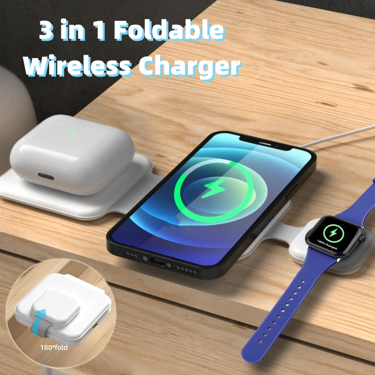 Revolutionary 3-in-1 Magnetic Foldable Wireless Charging Station for All Your Devices