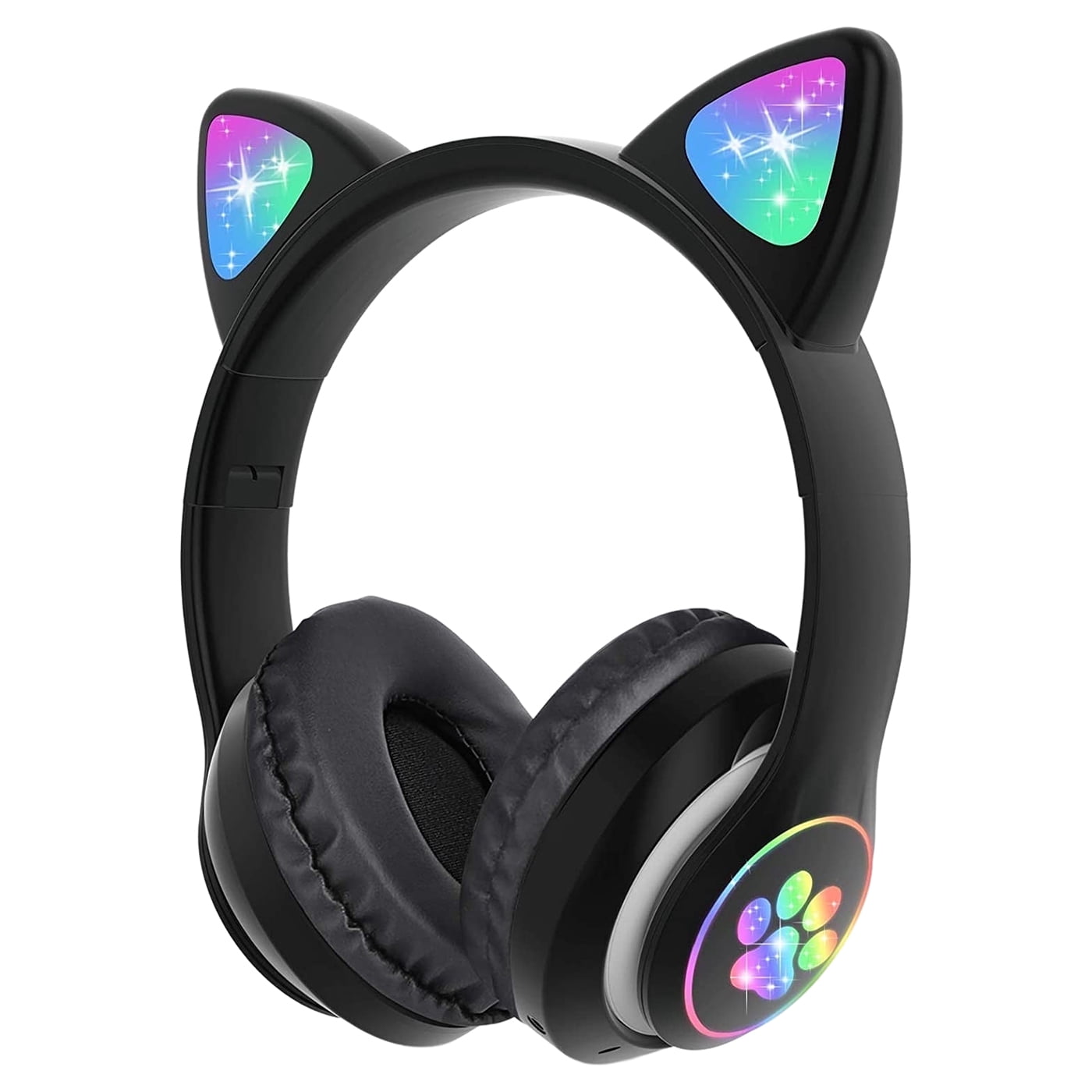 Fun and Stylish Cat Ear Wireless Headphones with LED Lights - Perfect for Kids and Teens!