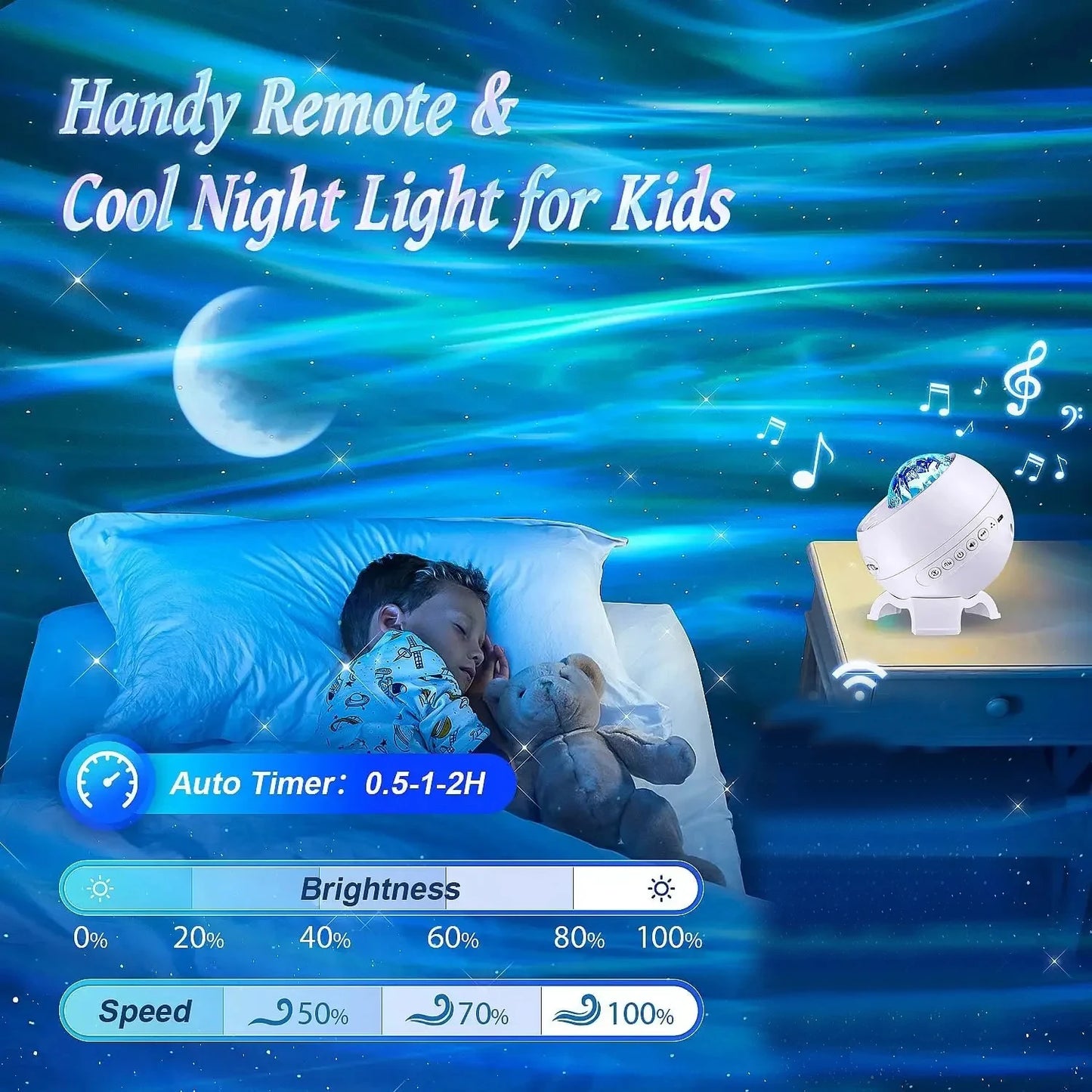 Transform Your Space with the Galaxy Projector Northern Lights - Enchanting Starry Sky Night Light for Bedroom and Gaming Room, Perfect Gift for Kids and Adults