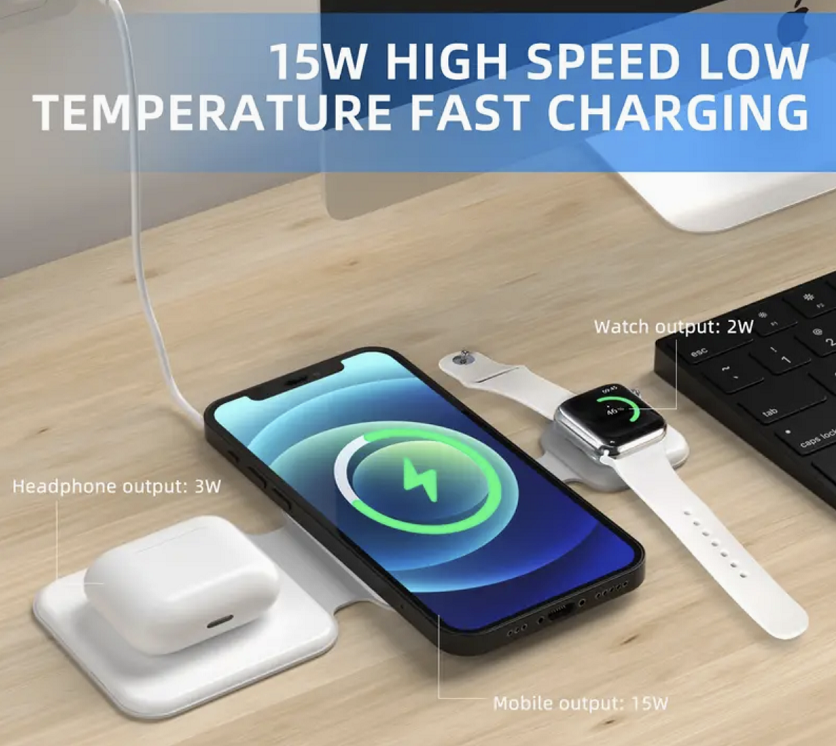 Revolutionary 3-in-1 Magnetic Foldable Wireless Charging Station for All Your Devices