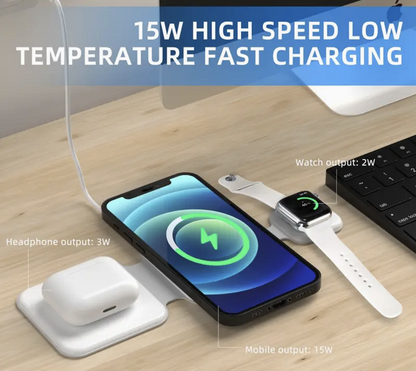 Revolutionary 3-in-1 Magnetic Foldable Wireless Charging Station for All Your Devices
